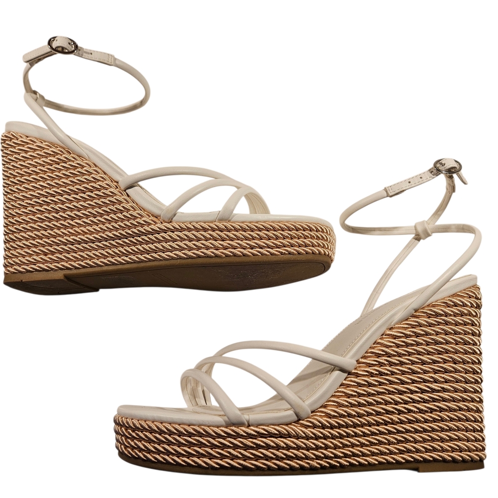 Chic White Wedge Sandals